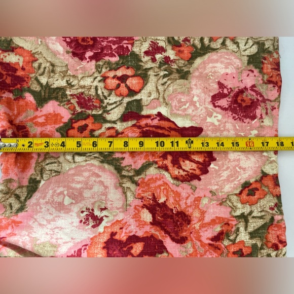 Talbots Red Pink Fall Floral V Neck Knee Length Dress 100% Cotton Pockets Sz 10 - Picture 9 of 9